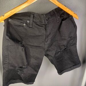 Hollister - Black Distressed Jean Shorts - Men’s Medium (M) #2
